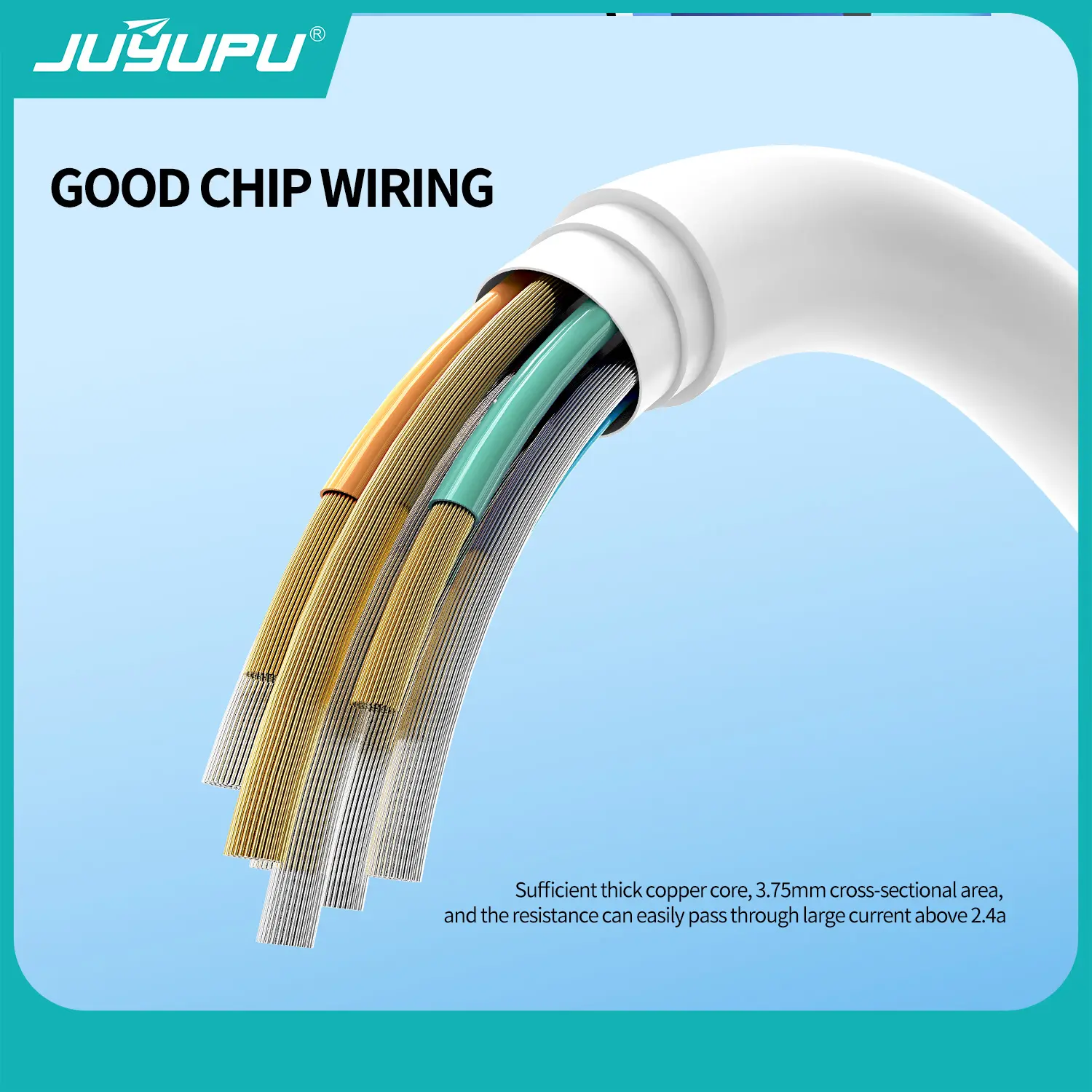 Picture of PD Cable_JUYUPU TL12 Type C to C 100W orginal PD Cable  Type C To Type C Cable Type C To Type C Fast Charging Cable Support 6A White 1.2M(TYPE-C to C)