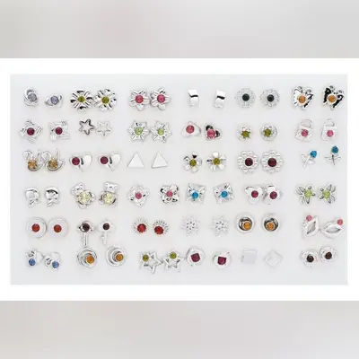 Picture of 36 Pairs/72 Pieces in one Set Fashion Bow Snowflake Cat Stud Earrings Set Handmade Cartoon Earrings For Women Girls Children Jewelry Gift - Kaner Dul - Kaner Dul