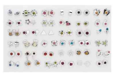 Picture of 36 Pairs/72 Pieces in one Set Fashion Bow Snowflake Cat Stud Earrings Set Handmade Cartoon Earrings For Women Girls Children Jewelry Gift - Kaner Dul - Kaner Dul