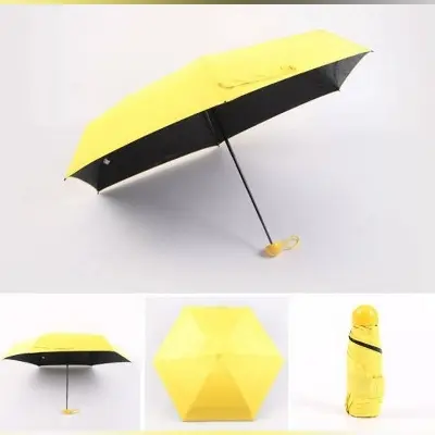 Picture of Portable Mini Capsule Case Sun Rain Umbrella 5 Fold Umbrella