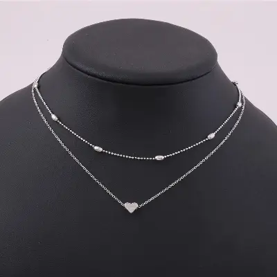 Picture of Copper peach heart multi-layer simple necklace for women fashion