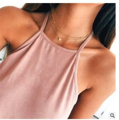 Picture of Copper peach heart multi-layer simple necklace for women fashion