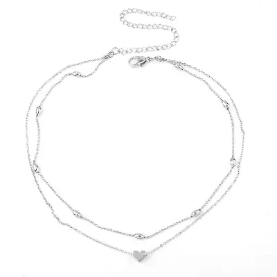 Picture of Copper peach heart multi-layer simple necklace for women fashion