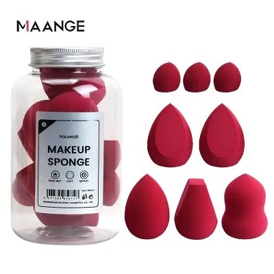 Picture of bucket of 8 packs of beauty eggs, wet and dry soaking large sponge puff beauty tools for makeup women\'s fashion