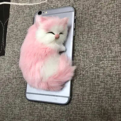 Picture of Mobile phone case accessories cat creative mobile phone case simulation cat jewelry ornaments doll accessories