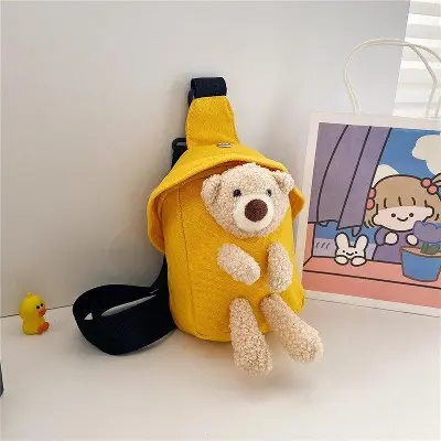 Picture of Chaldean Bag Cute Little Bear Chest Bag Korean Men And Women Mini Canvas Bag For Gift And Fashion - Bag