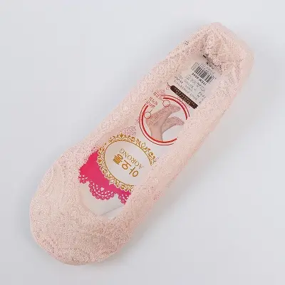 Picture of Lace invisible boat socks stalls spring and summer shallow mouth women's socks silicone anti-slide shop socks