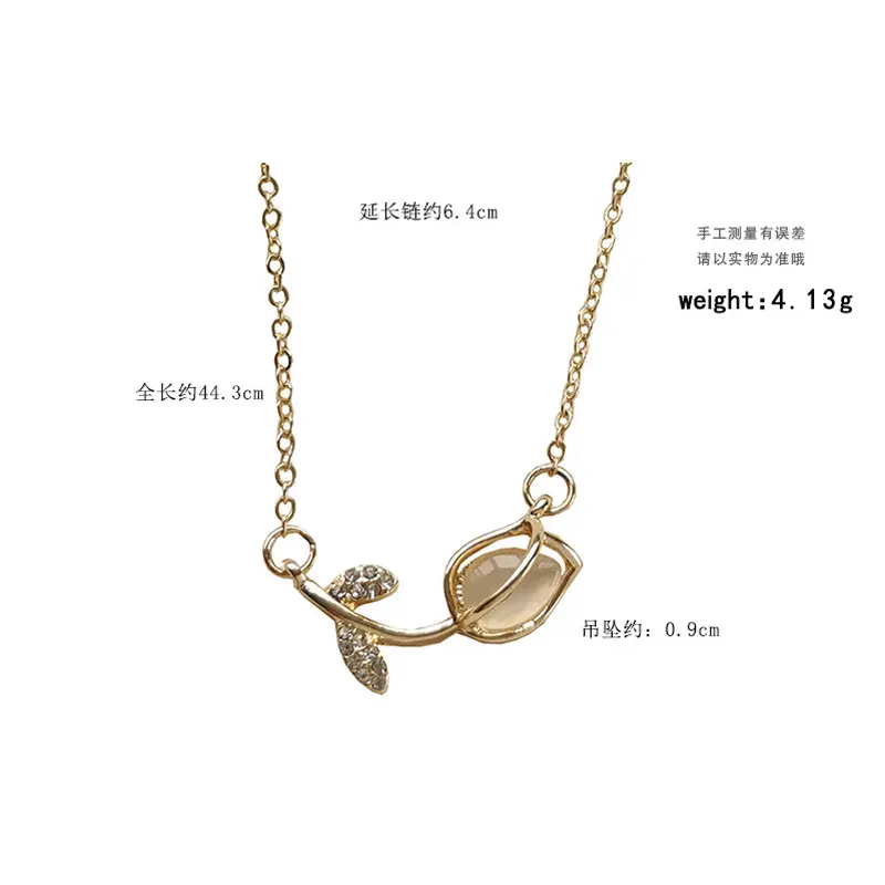 Picture of Lock bone chain creative rose pendant necklace resin water drill necklace ear ring set