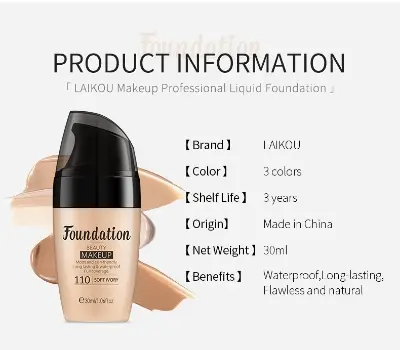 Picture of Laikou Liquid Foundation 30ml Moisturizing Makeup Foundation- 30ml