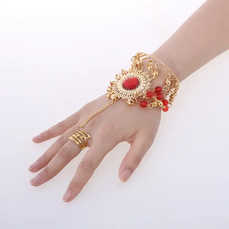 Picture of Ethnic Trendy Shiny bracelate with Finger Ring Set