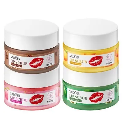 Picture of SADOER Honey Peach Coffee Bean & Avocado Hydrates Lip Scrub- 20g