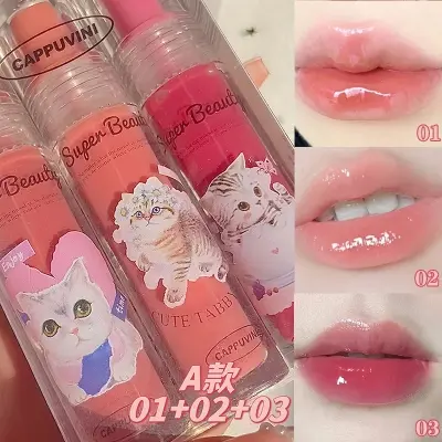 Picture of Cappuvini 3 in 1 Cute Cat Jelly Lip Tint- 3 Pcs/Set