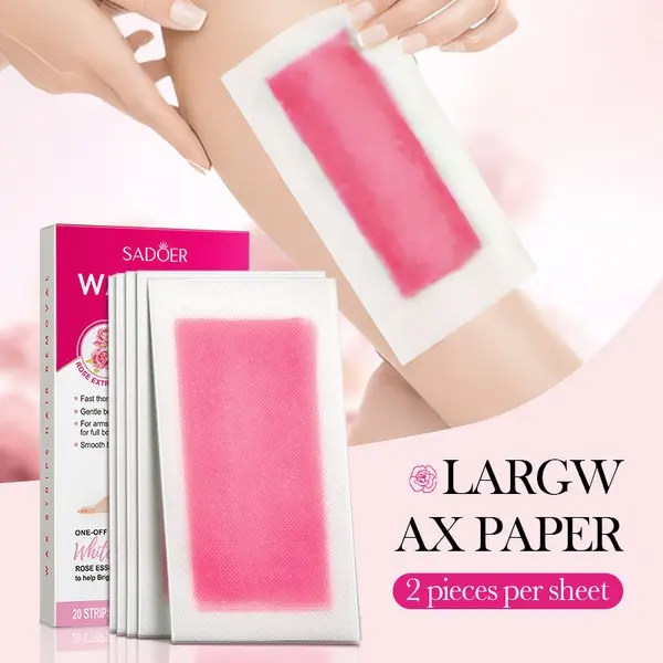 Picture of SADOER Aloe Vera Rose & Honey Extracted Hair Removal Wax Stripes- 20 Stripes
