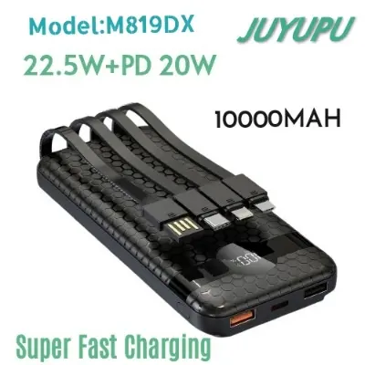 Picture of Power Bank JUYUPU_M819DX  22.5W+PD Digital display Super Fast Charging 10000mAh  Power Bank Compact Portable Fast Charging External Battery Charger 10000 mAh Powerbank  100% Authentic_Orginal_powerbank_fastcharging