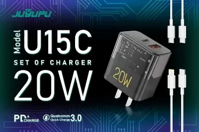 Picture of PD Charger_JUYUPU U15 PD 20w pd+ usb Type-C to C,Type-C to Apple lightning Fast Charger Travel Charger 20watt Fast Wall Travel Chargers Adapter Cto C_20w PD