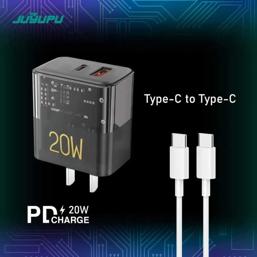 Picture of PD Charger_JUYUPU U15 PD 20w pd+ usb Type-C to C,Type-C to Apple lightning Fast Charger Travel Charger 20watt Fast Wall Travel Chargers Adapter Cto C_20w PD