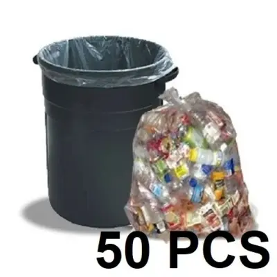 Picture of Clear (16" X12") 50PCS Trash Bag / Poly Bag / Garbage Bag / Moyla Felar Bag / Polibag - Clear