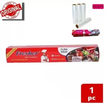 Picture of Fresher Plastic Stretch Wrapping paper (200 SQ.FT) for keeping Food fresh Food grade