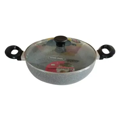 Picture of Kiam Marble Coated Karai With Glass Lid 24cm - Multicolor