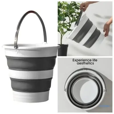 Picture of Folding Bucket or Portable Bucket or Fishing Bucket for fishing, washing, camping and outdoor activities - Multicolor