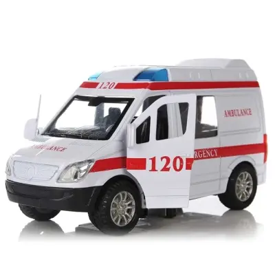 Picture of White Ambulance Vehicles Toys 1/32 Alloy Diecast Car Model - White
