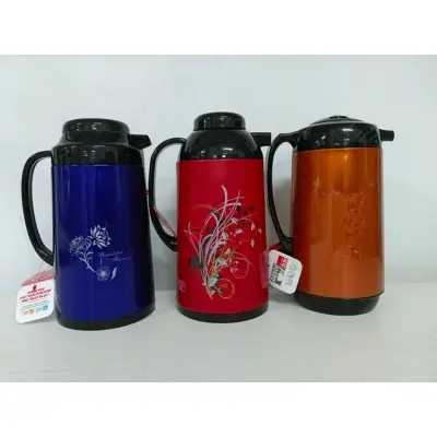 Picture of 1 liter metallic body vacuum push flask mixed color - Multicolor