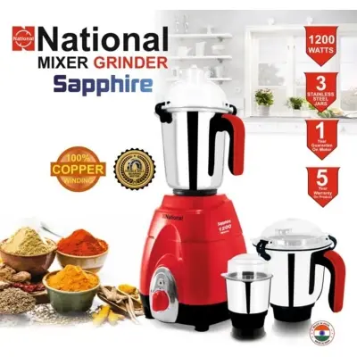 Picture of Mixer Grinder National SAPPHIRE 1200 WATTS MADE IN INDIA - Multicolor