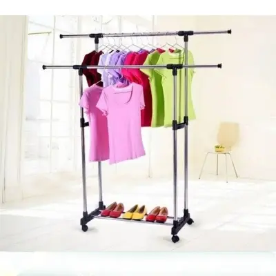Picture of Folding Double Clothes And Shoe Rack Portable Alna - cloth hanger - Multicolor