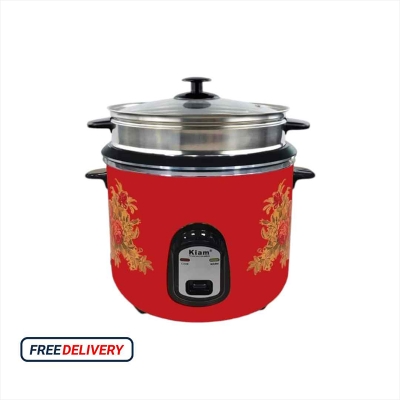 Picture of Kiam rice cooker 2.8 Straight Glass Lid (Double SS Bati) Full Body SFB-5804 - Multicolor