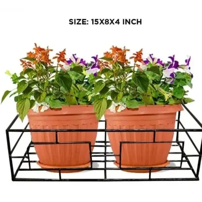 Picture of Metal Grill Rack Hanging Planter Pot - Black