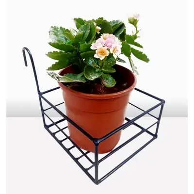 Picture of 1PC 6 Inch Square Planter Stand Flower Pot Stand For Balcony Living Room Outdoor Indoor Grill Rack - Black