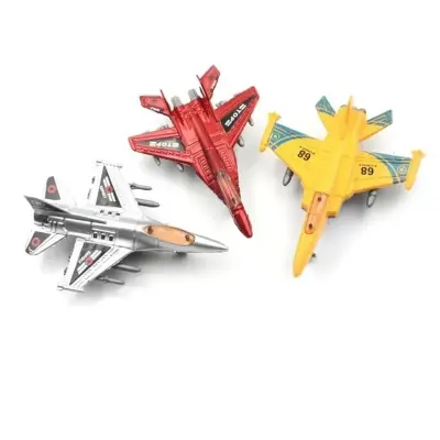 Picture of 1PCS Plane Model Toy Kids Pull Back Plane Plastic Military Airplane Model Christmas Gift - Multicolor