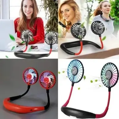 Picture of Neck Fan Portable 2000 mAh Rechargeable With USB (Neck Fan / Kitchen Fan / Sports Fan) - Multicolor