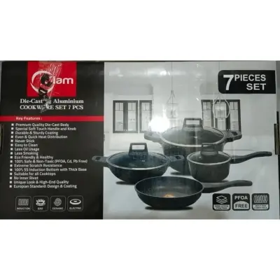 Picture of Kiam Diecasting  Aluminium Cookware 7 In 1 Pcs Set (INDUCTION) - Multicolor