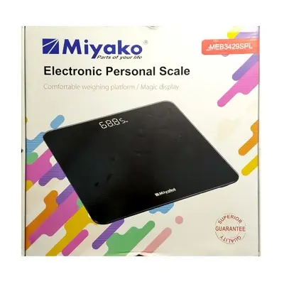Picture of Accurate Weight Measurement with Miyako Digital Weight Machine/Miyako Electrical Personal Scale MEB-3429RNB - Your Reliable Partner for Health - Black