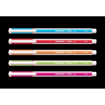 Picture of Matador i-Teen Rio Ball Pen Black Ink - (12Pcs) - Multicolor
