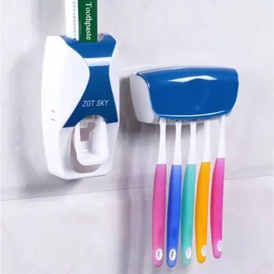 Picture of Automatic Toothpaste Dispenser and Brush Holder Set - Multicolor