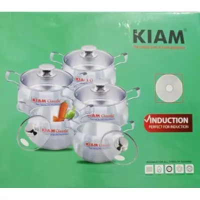 Picture of Belly Shape Saucepan Cook Wear Set 16 cm Saucepan, 18 Cm Saucepan, 20 Cm Saucepan, 24 Cm Saucepan, 26 Cm saucepan.( Induction buttom) - Multicolor