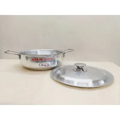 Picture of Kiam Aluminium Wok Pan 28Cm With Aluminum Lid. - Silver