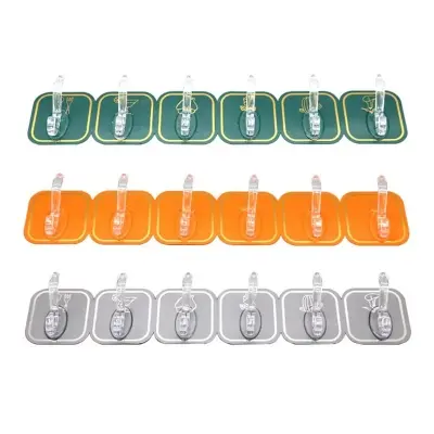 Picture of 6Pcs Hanging Hook Wall-mounted Punch Free Easy to Install No Nail Mounting Self-adhesive Wall Hanger Hook Daily Use - Multicolor