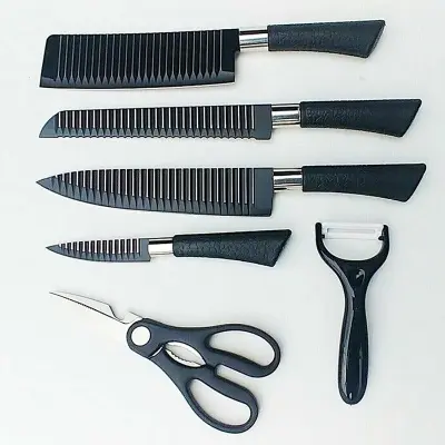 Picture of 6 Pcs Knife Set Non-Stick Coating Stainless Steel - Multicolor