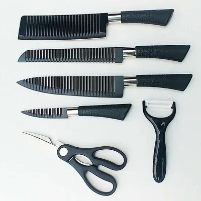 Picture of 6 Pcs Knife Set Non-Stick Coating Stainless Steel - Multicolor