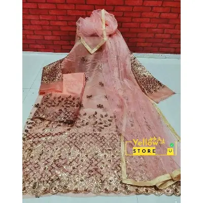 Picture of Indian Boutiques Sequins Premum Embroidery Work Luxury Party Dress-4 Pieces-Int: One size