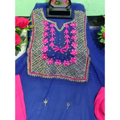 Picture of Indian Unstitched  Georgette embordary Work Salwar Kameez For Women {3 Piece}-Int: One size