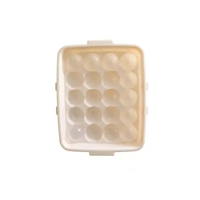 Picture of 20 grid plastic egg carton kitchen egg storage box eggs holder stackable freezer storage organizers egg storage container - White