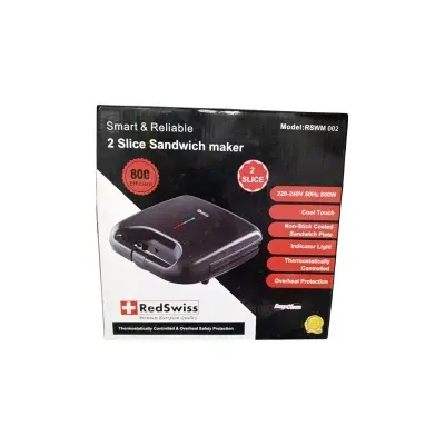 Picture of RedSwiss Sandwich Maker RSWM-002 with Sandwich Plate, Grill Plate & Waffle Plate - Black