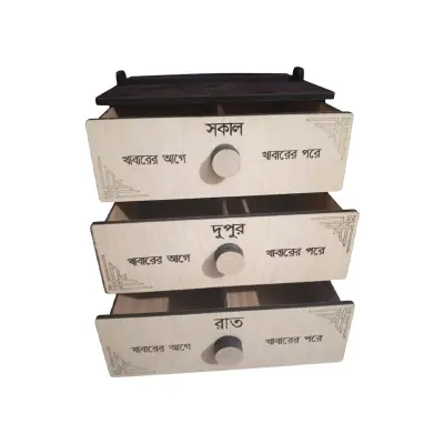 Picture of Medicine wood box Organizer Box laminating plywood Smooth drawer 100% eco-friendly materia - Multicolor