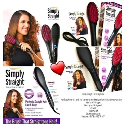 Picture of Simply Straight Ceramic Brush Hair Straightener - Black and Pink