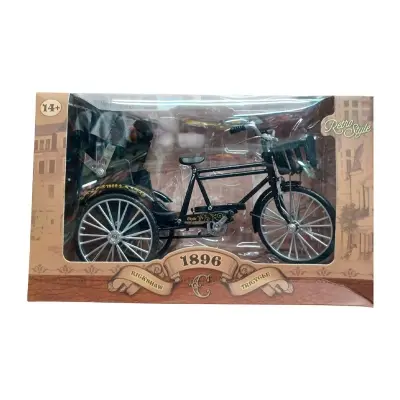 Picture of Three-Wheeled Rickshaw Simulated Alloy Model Cross-Border Toy 28 Bars Bicycle Retro Nostalgic Collection Ornaments - Black