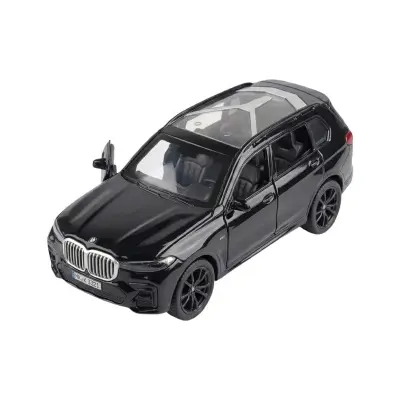 Picture of BMW X7 car model children's alloy toy car pull back door open car ornaments boy baby gift - Black